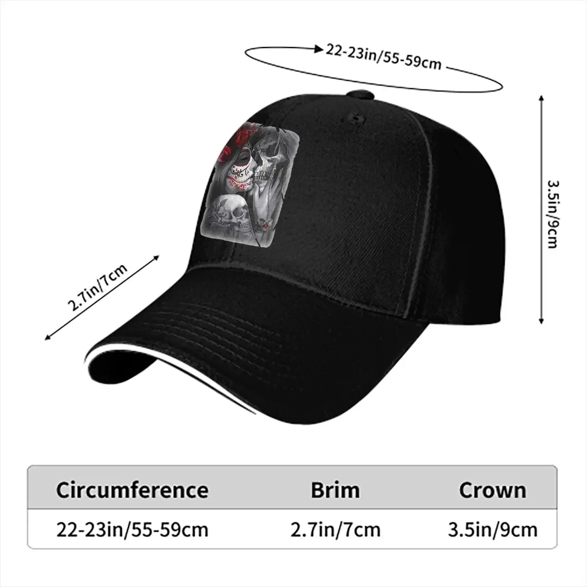 Always and Forever Graphic Art Classic Baseball Cap Men Hats Women Visor Protection Snapback Mexican Skull Santa Muerte Caps