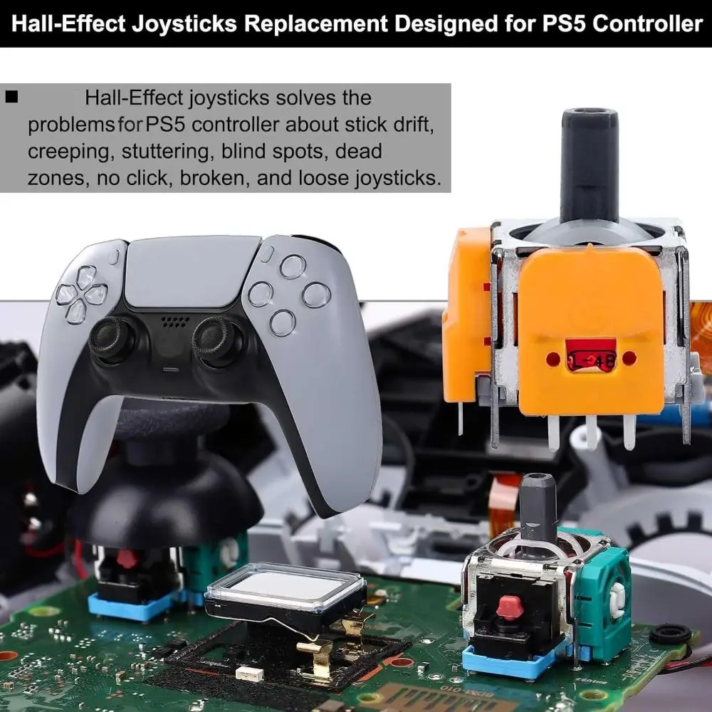 10PCS 3D Analog Sensor Hall Effect Joystick Game for Playstation 5 Rocker Module Replacement for PS5/PS4/Xbox/Switch Pro