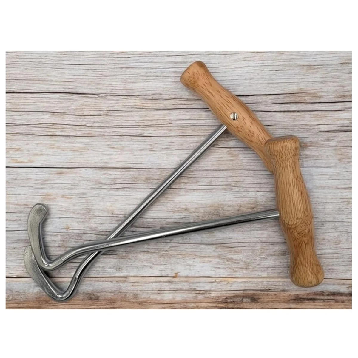 ABNJ Wooden Handle Boot Hooks Boot Puller, Metal Boot Hooks for Effortless Boot Pulling, Boot Hooks for Cowboy Boots, 2-Pack view 4