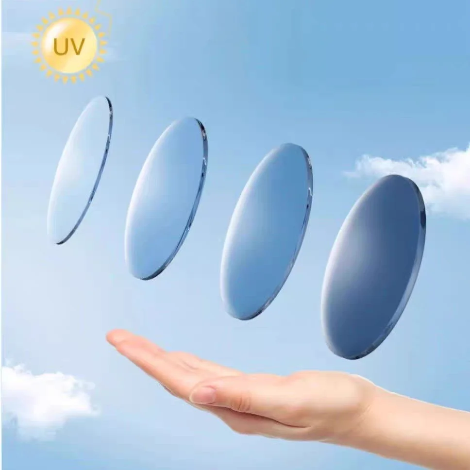 Eleccion 1.61 Index MR-8 Photochromic Anti Reflective Anti UV Anti Scratch Aspherical Lens Gray Brown Chameleon Lenses for Eyes