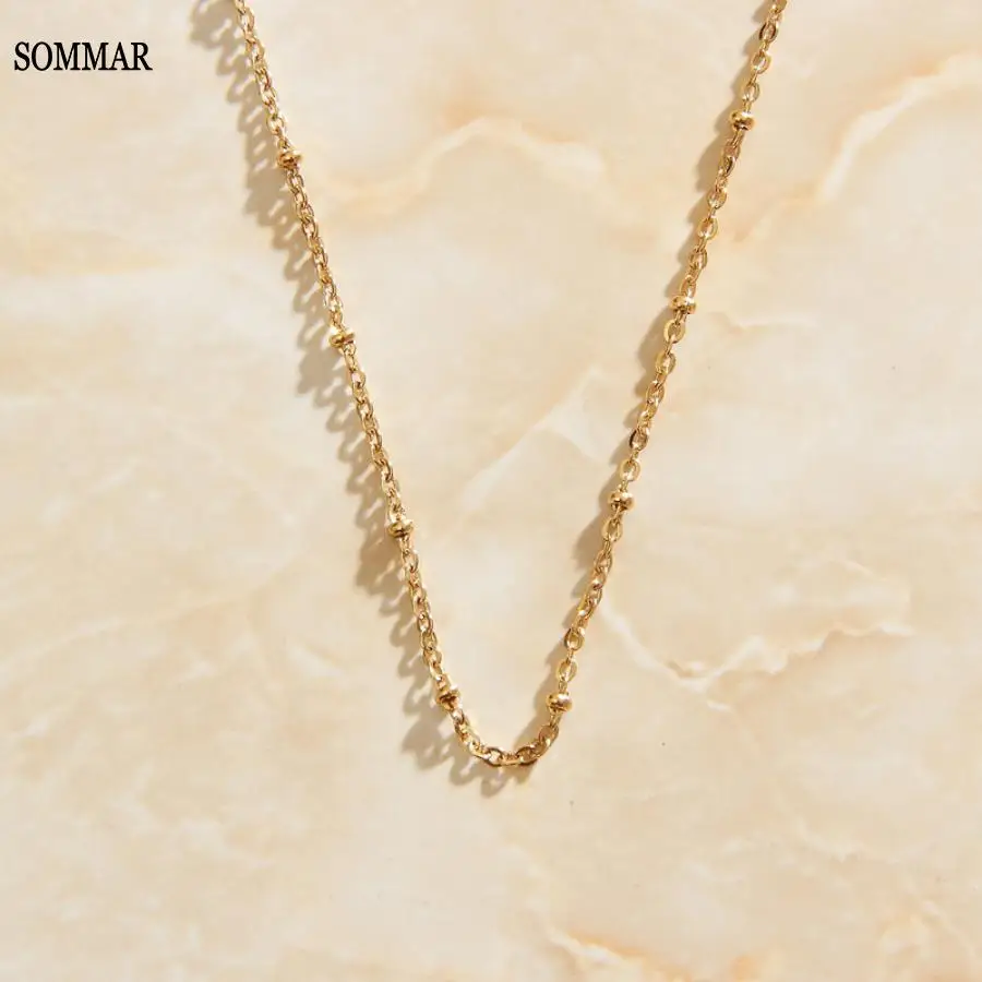 SOMMAR 2020 hot sell  gold color 40cm extender 5cm adjust stainless steel necklace women circular collar diy