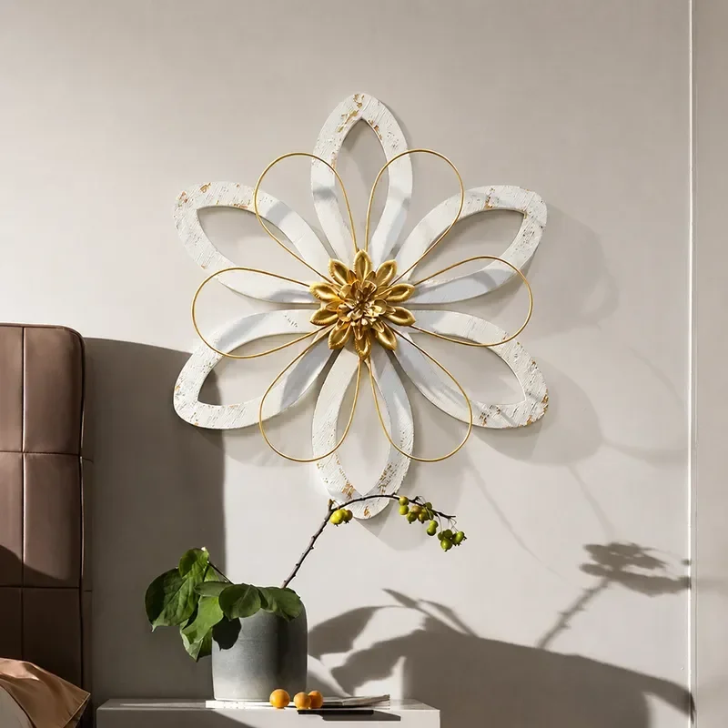 American Country Wooden Flower Wall Pendant Home Soft Decor Bar Restaurant Room Wall Decoration
