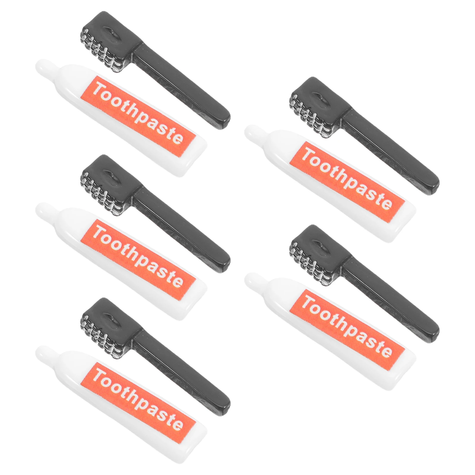 10 Pcs Toothbrush Toothpaste Set Toothbrushes Mini Resin Charms Crafts Miniature Decor Phone Case Decorations Epoxy Items House