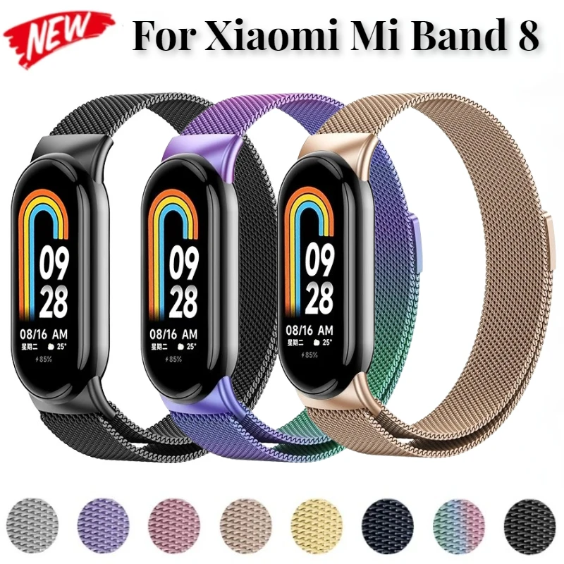 

Milanese Loop Strap for Xiaomi Mi Band 9 Correa Miband 8 NFC Bracelet Metal Magnetic Belt for Mi Band 8 Wristband Accessories