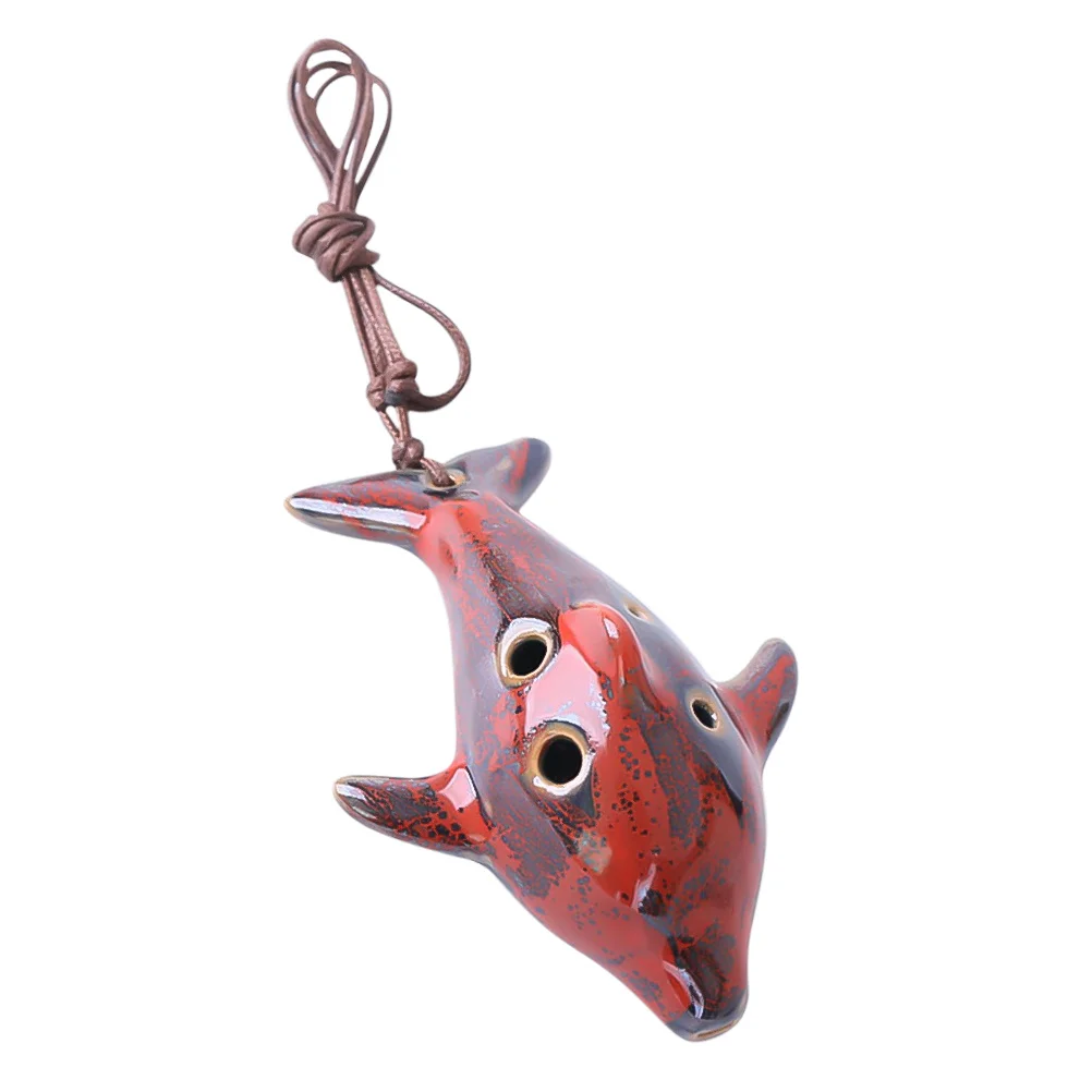 

1Pcs 6 Holes Ceramic Ocarina Flute Portable Musical Instrument Easy to Learn for Beginners Fish Shape Gift Portable Instrument