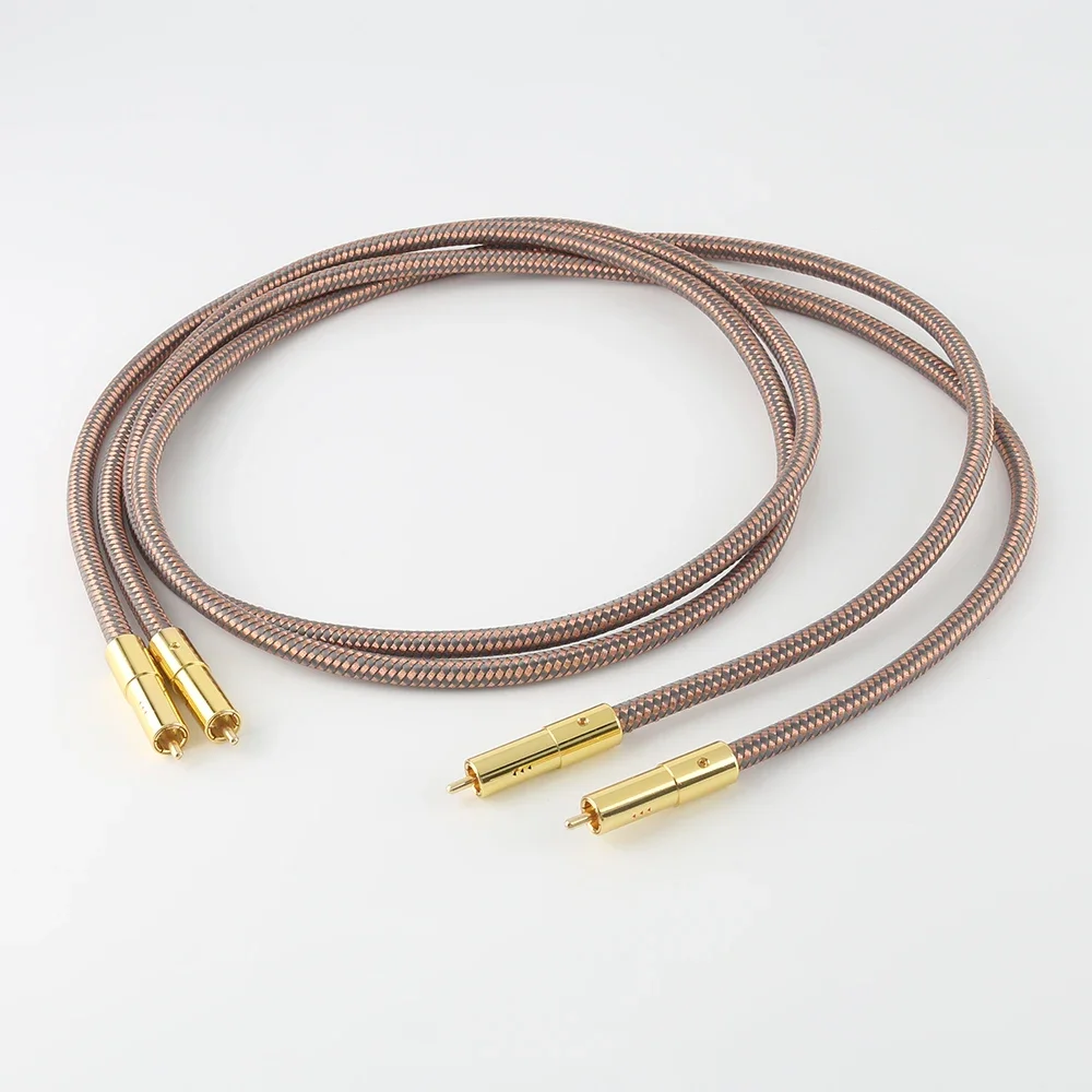 Pair Hi‑Fi 2RCA Male Interconnect Cable 40th Anniversary Style Audio Cable with Gold‑Plated RCA Plugs for Amplifier CD Player