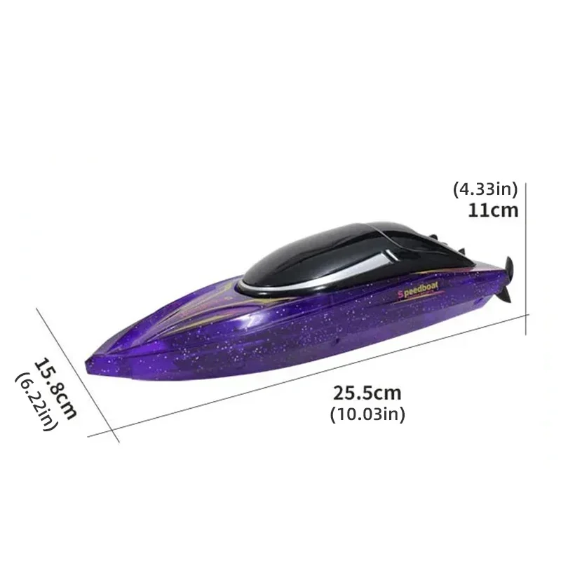JJRC 2.4G RC Mini Speedboat Colorful Lights Remote Control Double Motor High-speed Competitive Boat Kids Toys Multiplayer Game