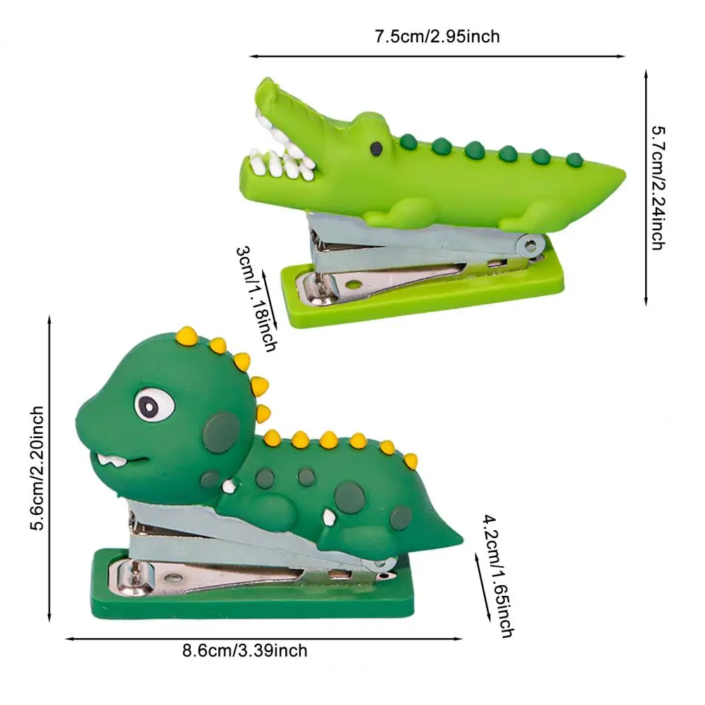 Mini cucitrice tascabile portatile Simpatico dinosauro Strumenti per rilegatura di libri Organizzatore di file Cancelleria per ufficio Accessorio per forniture per studenti scolastici