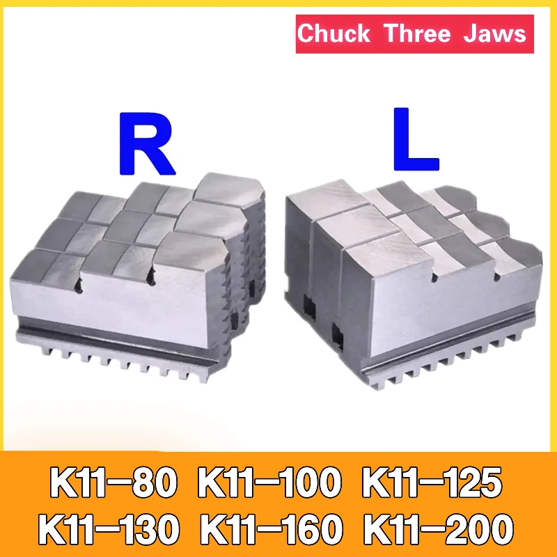 Uchwyt trójszczękowy K11-80 K11-100 K11-125 K11-130 K11-160 K11-200 uniwersalny uchwyt trójszczękowy stopka karty 3 sztuk/zestaw tokarka mechaniczna
