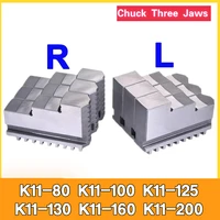 Portabrocas de tres mandíbulas K11-80 K11-100 K11-125 K11-130 K11-160 K11-200 Pie de tarjeta de portabrocas Universal de tres mandíbulas 3 unids/set torno mecánico
