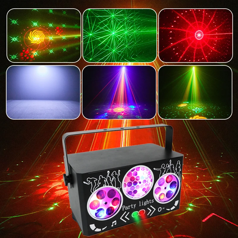 

YSH Gobo Wheel 40W Лазерные Dj Lights Красочные узоры Пчелиный глаз Сценические огни Дискотека Дистанционное звуковое управление DMX Клубный светильник для мероприятий