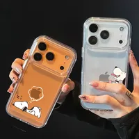Cute Snoopy Cover For Iphone 17 Pro Max 17 Air 16 15 14 12 13 11 Pro Max 16e XS Max X 16 Plus XR Phone Case Soft Transparent