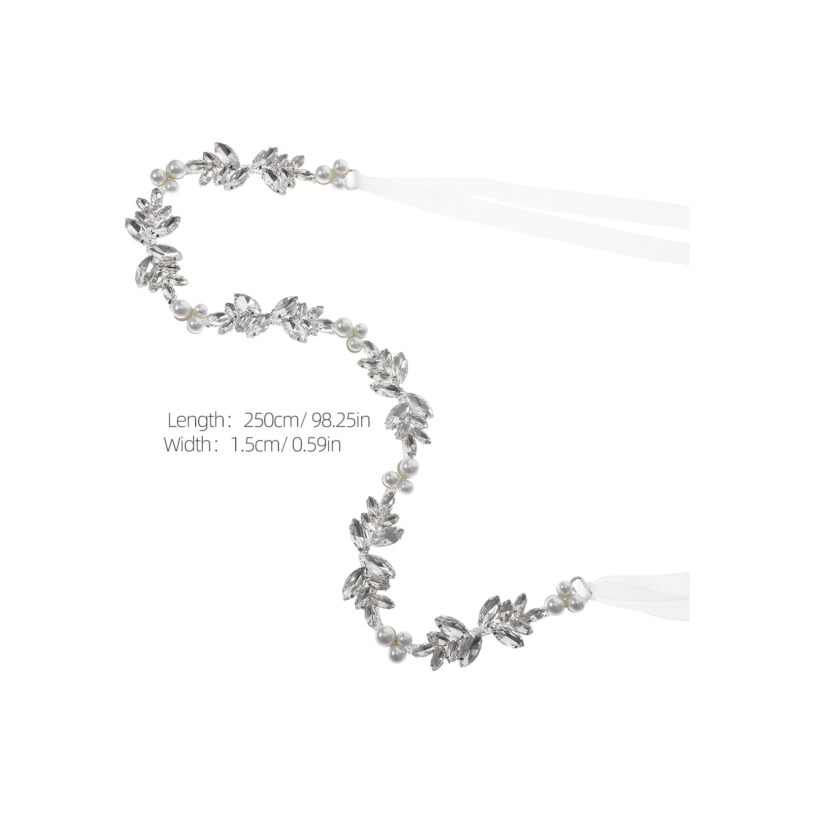 Pasek ślubny z dżetami, regulowany, elegancki pas do sukni dla kobiet