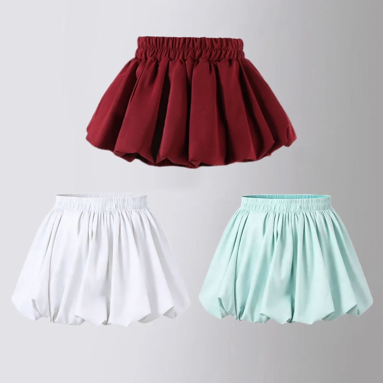 

School Girls Bubble Skirt Bloomers Elastic Waist Puffy Skirt Shorts for Kids Summer 2026 Versatile Casual Outdoor Sport Outfits