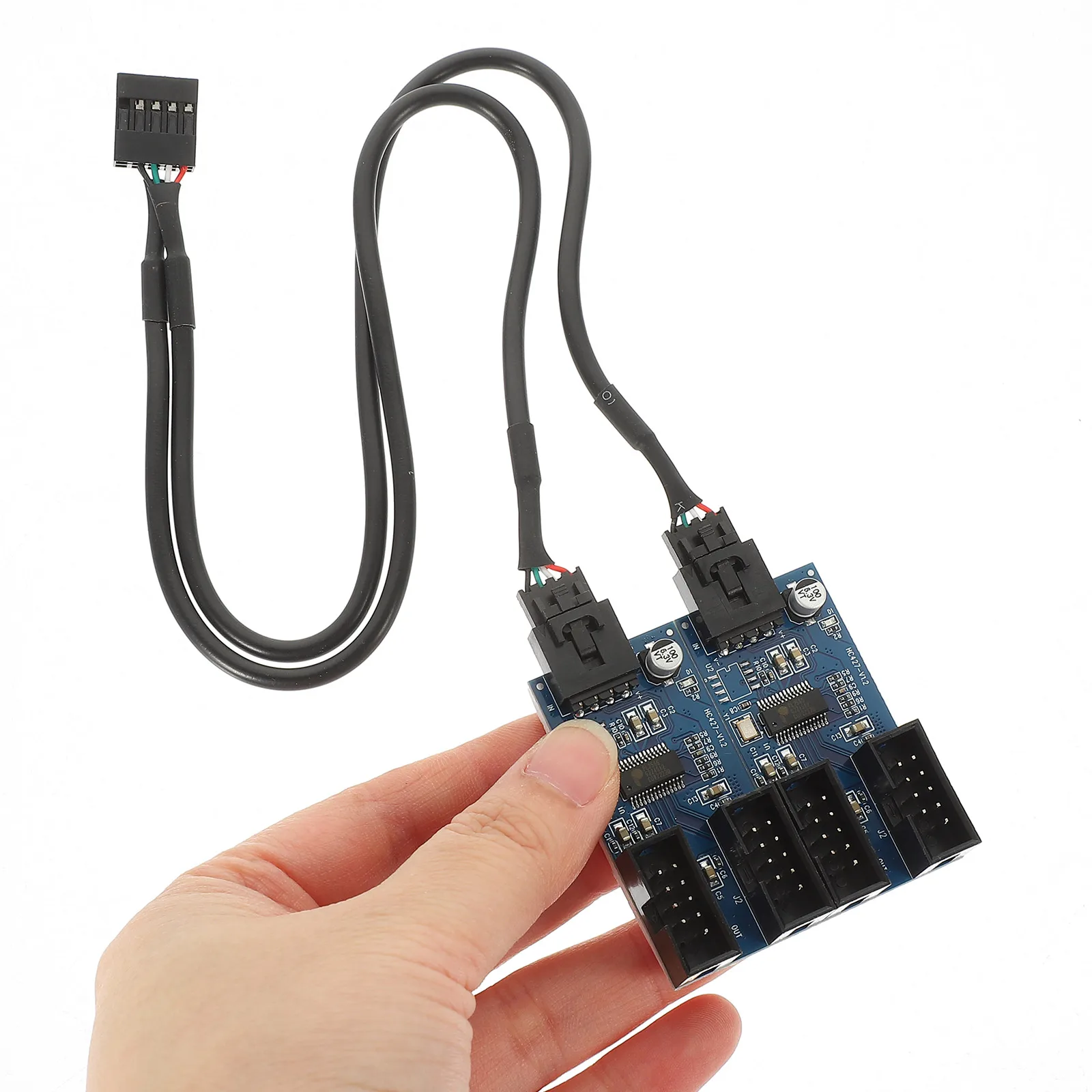 

USB Adaptor USB2.0 Hub Converter Header Extension Splitter 9 Pin Port Multiplier Adapter