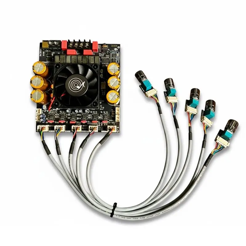 

【HAPPYH】SUB1200Q Bluetooth Digital Amplifier Board QCC3034+ ES9023 Bt Amplifier Board With Subwoofer Extension 600W X 2