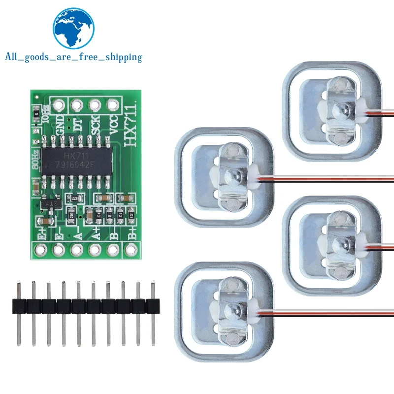TZT Human Scale Load Cell Weight Sensors + HX711 AD Module Weight Sensor Electronic Scale Weighing Pressure Sensor DIY Kit image 5