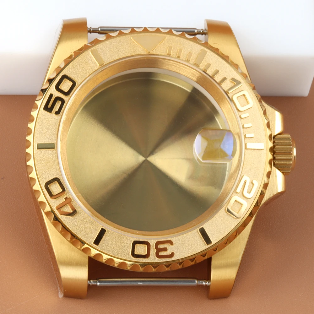 

40mm NH35 Gold Watch Case 316 Steel For Yacht-Master SUB GMT Seiko nh35 nh34 nh36 nh38 Movement 28.5mm Dial Sapphire Glass