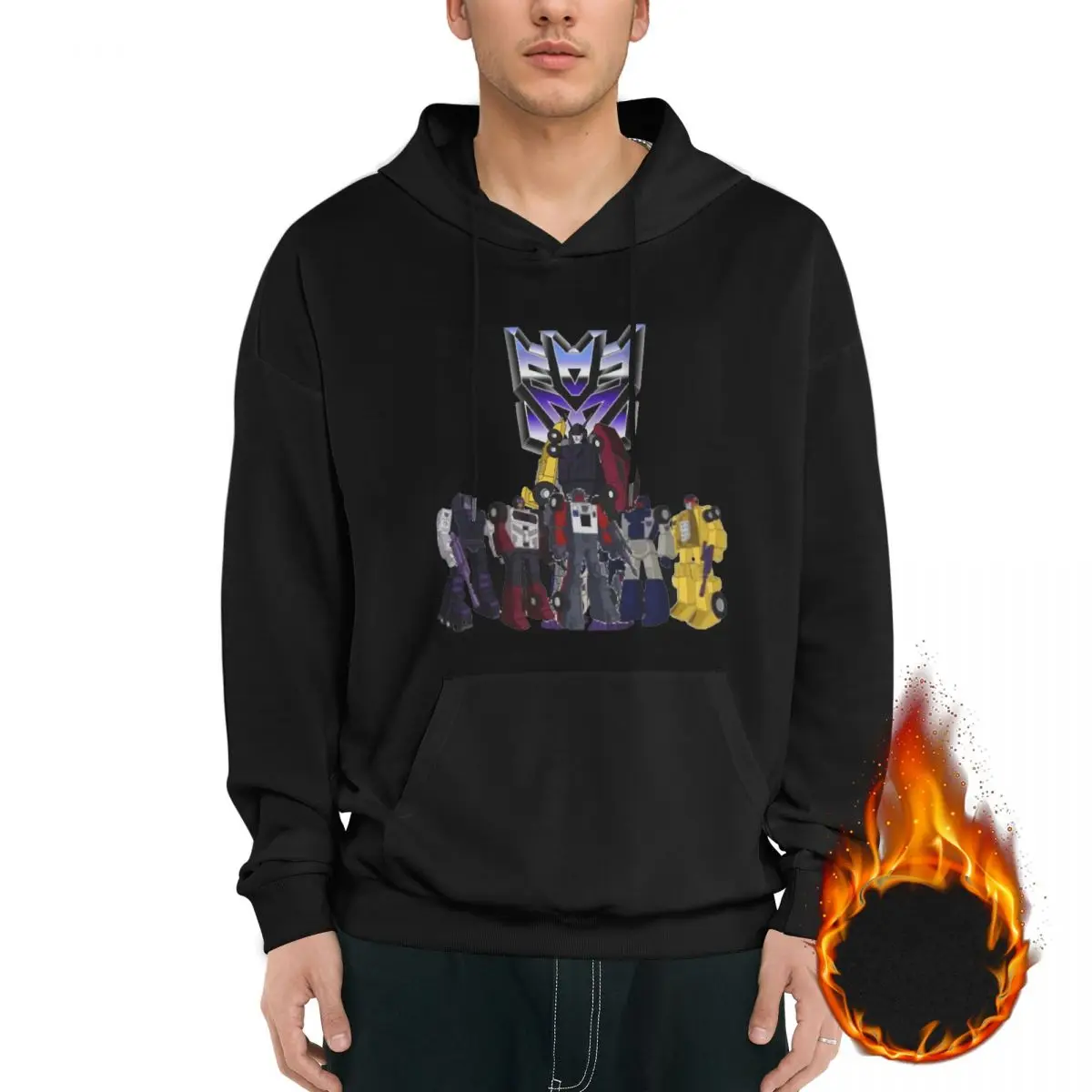 Transformer Stunticons Decepticons Menasor Sudadera con capucha de lana para hombre Sudadera con capucha de manga larga negra