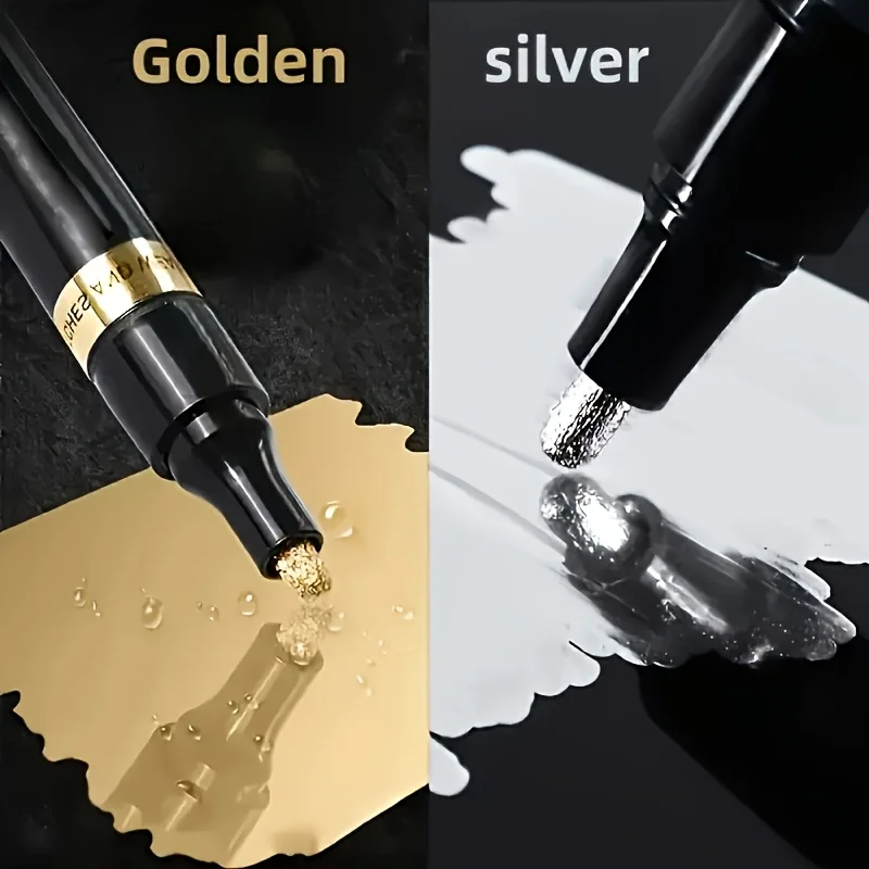 2,0mm Wasserdichter Galvanisierungs-Marker Gold Silber Farbstift für Modellfarbgebung Figurenreparatur Ausbesserung