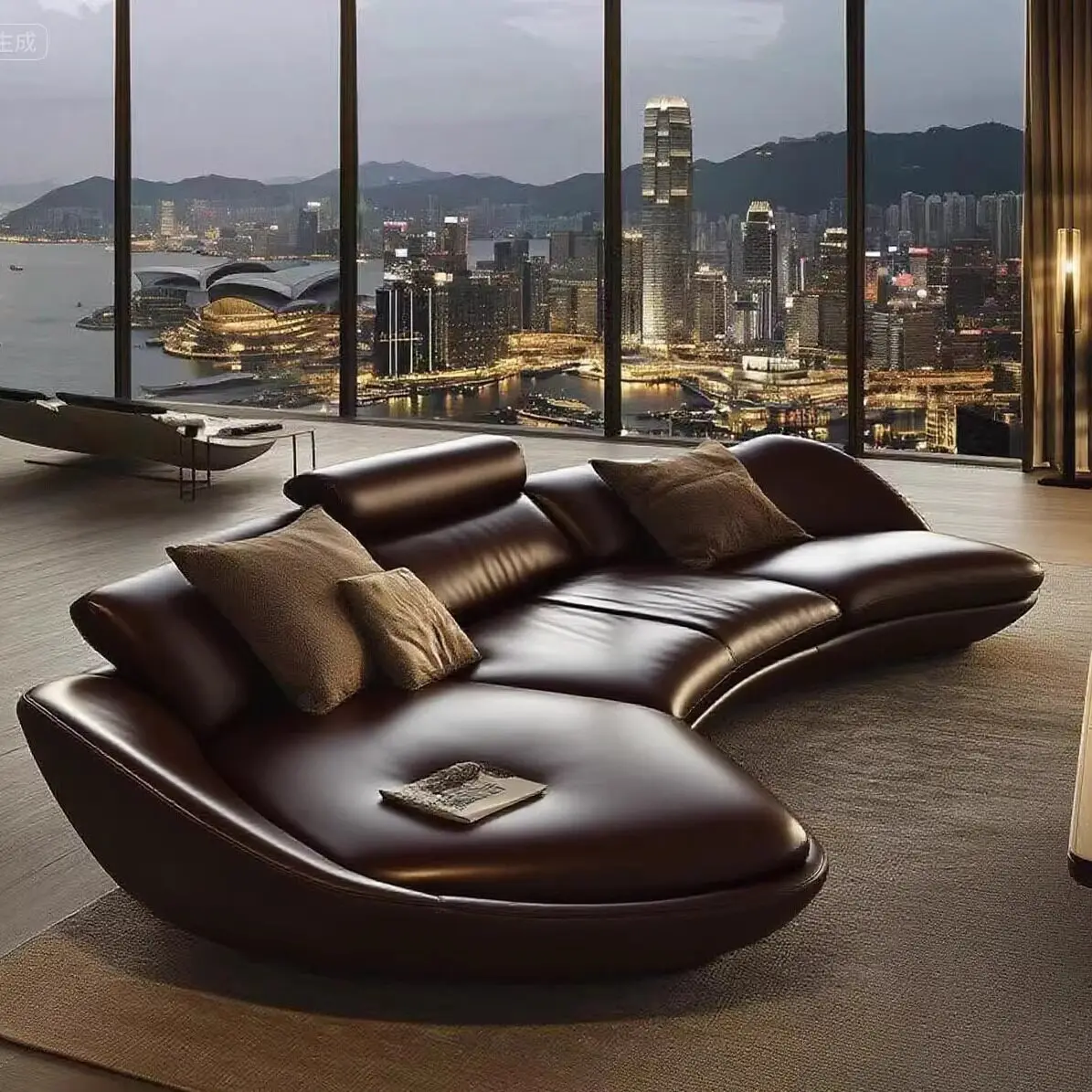 Italian atmosphere new high-end leather sofa living room sofa combination multi-person sofa leather sofa large flat layer