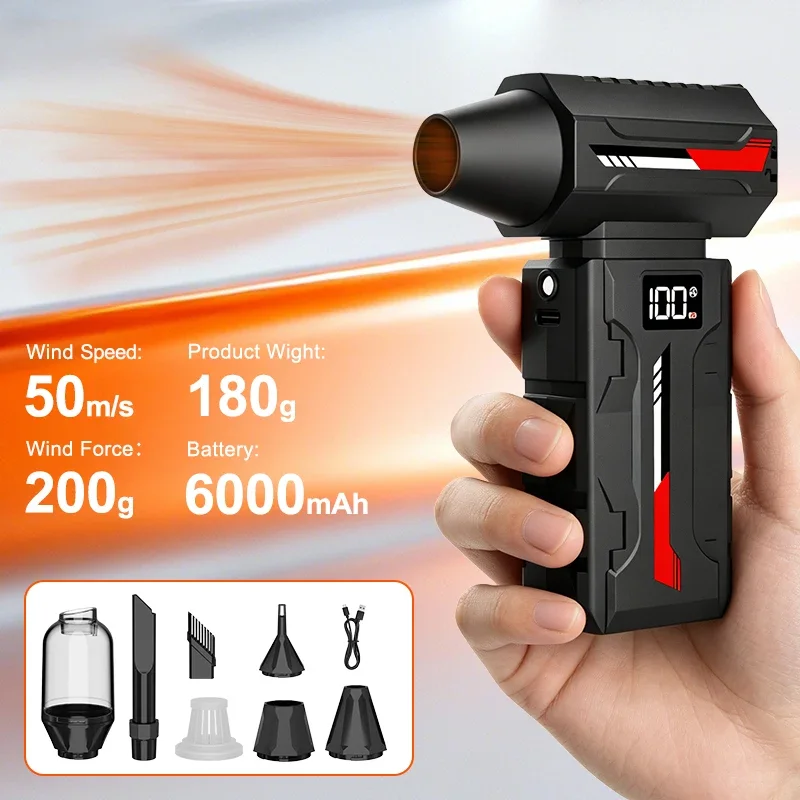 

【2026 New Arrival】Wireless Jet Fan Brushless Motor Turbo Air Blower With Led Lighting For Snow PC Home Office Camping Outdoor