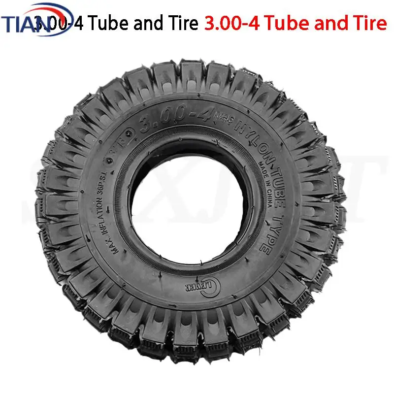

Universal 3.00-4 Black Tire with Tube Compatible with Electric and Gas Scooter Bike Wheels