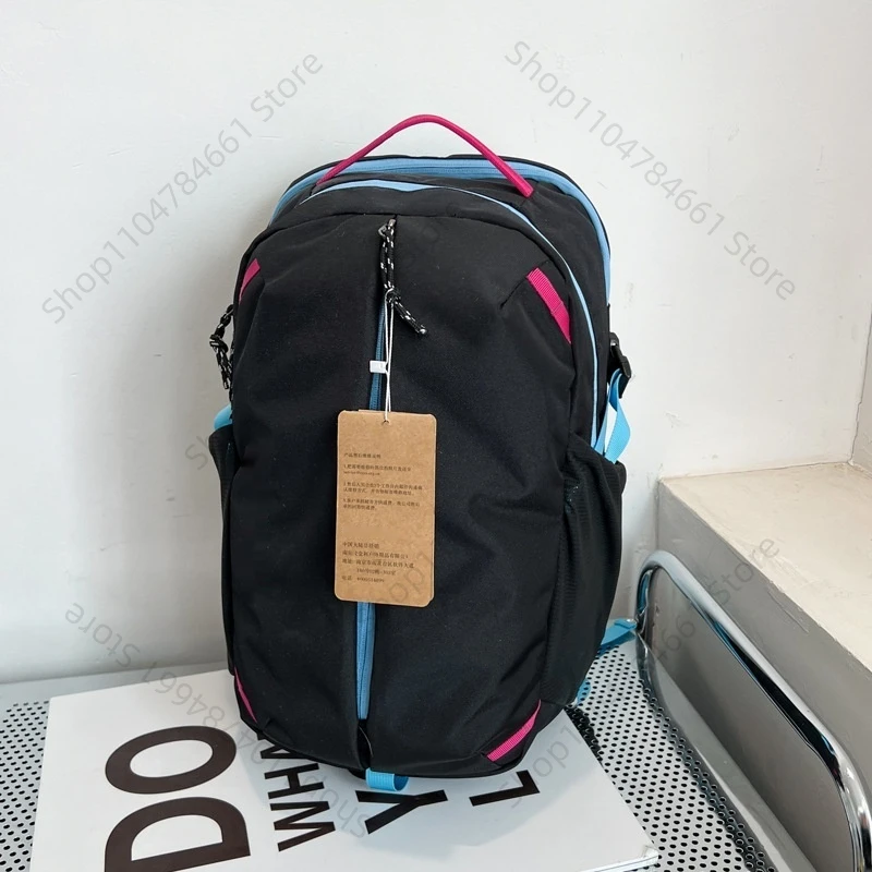 New Ba Double Shoulder Bag Color Contrasting Shoulder Bag Outdoor Sports Color Contrasting Fashion Handbag Hiking Motorcyclebag