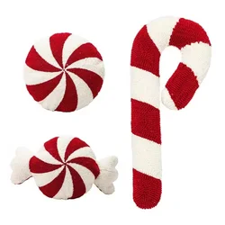 Christmas Candy Cane Throw Pillow Soft Sofa Cushion Festival Heteromorphic Decorative Pillow Doll For Christmas Decoration 2024