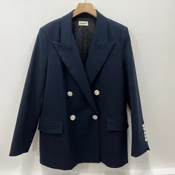 Zadig Navy Blue Blazers Ladies Formal Occasion Suits Women Elegant Lapel Tops Female Formal Occasion Blazer Coats Jackets