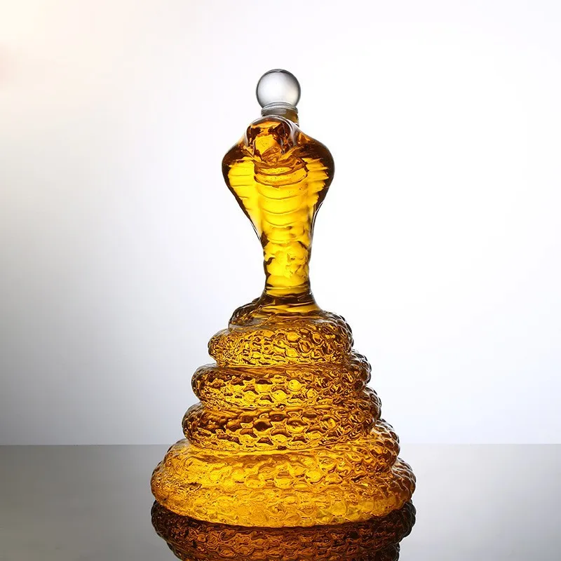 Glass Serpentine bottle decanter Wine bottle features holiday gift bar gear