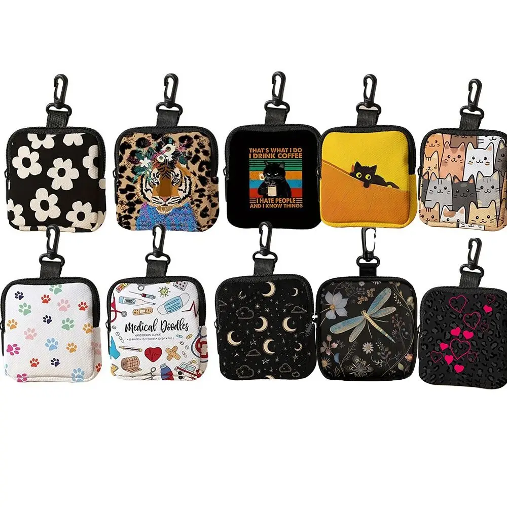 

New Mini Coin Purse Lightweight Cat Dog Print Wallet Portable Durable Zipper Storage Bag Friends Gift