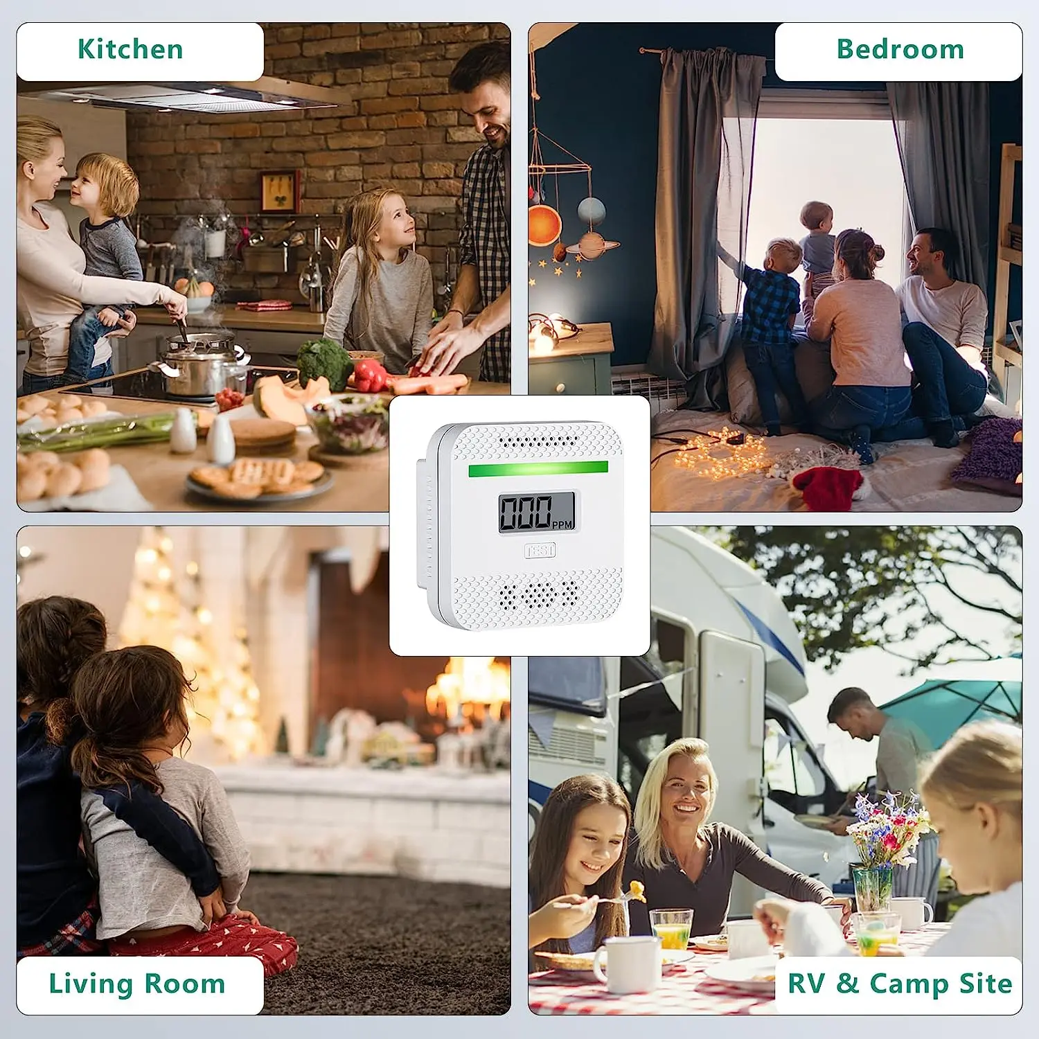 SUMRING Mini Portable CO Leak Detector Home Cars Carbon Monoxide Alarm Wireless Standalone Gas Leak Detector