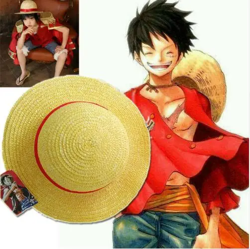 Anime One Piece Monkey Luffy Straw Hat Cosplay Garment Toy Summer Sun Hat  Halloween  Present