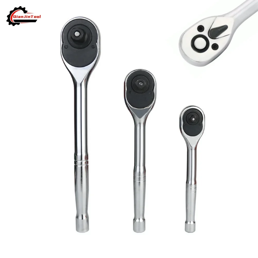 Chave Catraca de 24 Dentes com Liberação Rápida 1/4'' 3/8'' 1/2'' para Soquetes Automotivos, Chave de Acionamento Reversível, Ferramenta Manual Mecânica para Reparo