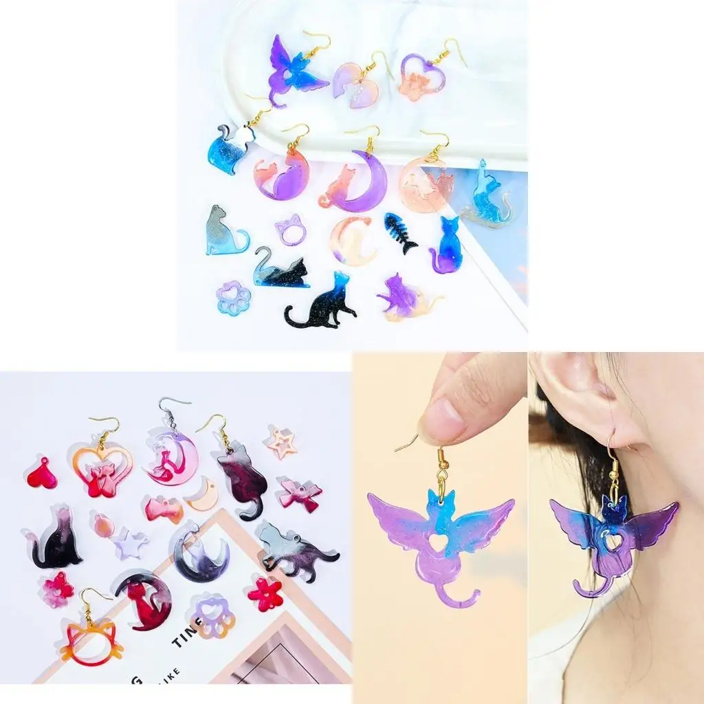  Silicone Earrings Mold Crafting Moulds Keychain Pendant Molds Silicone Texture Jewelry Molds Perfect for Animal Lovers