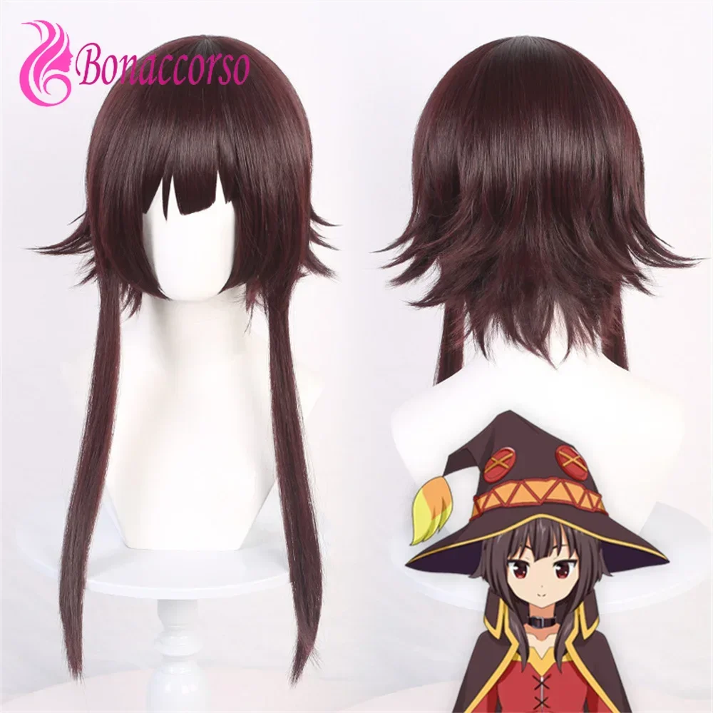 Vivian Bless The Beautiful World Anime Cosplay Wig Dark Red Blunt Bangs Synthetic Straight Wig Cute Girl Coser Huihui Wig Daily