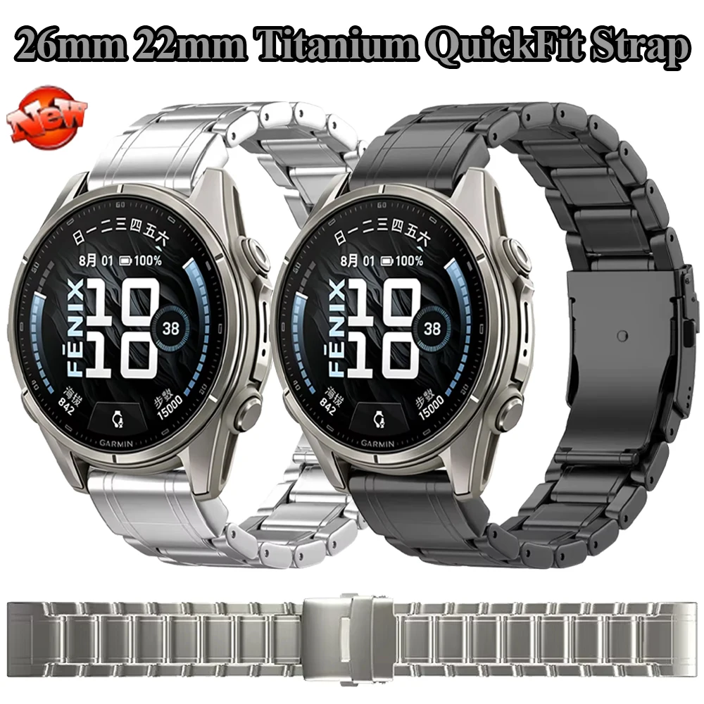 for Garmin Fenix 9/9 Pro/8 Tactix 8 51/47mm Replacement Quick Fit 26mm 22mm Band Titanium Metal Bracelet Garmin Fenix E 7 X/Belt