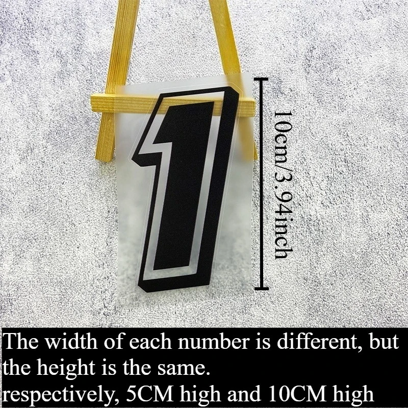 1PC 0‑9 Number Vinyl Stickers Decals Waterproof for Motorbike Fuel Tank Front Windshield Electric Scooter Exterior Decor