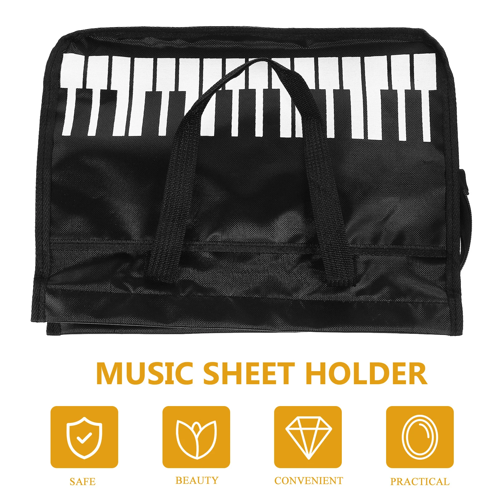 Bolsa para partituras tamaño A4, patrón de Piano a prueba de salpicaduras, ligera, portátil para rendimiento de ensayo, instrumento de lecciones musicales