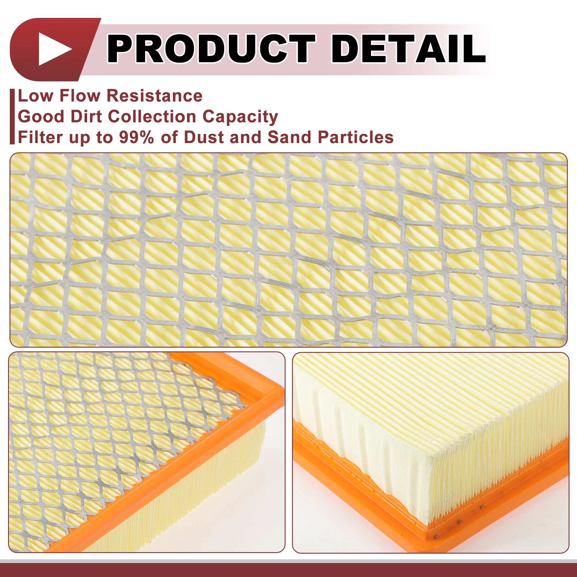 UXCELL Car Engine Air Filter for Dodge for Ram 3500 Laramie, SLT, ST 5.7L V8 - Gas 2006, 2008, 2009 Air Cleaner Element 1 Pc