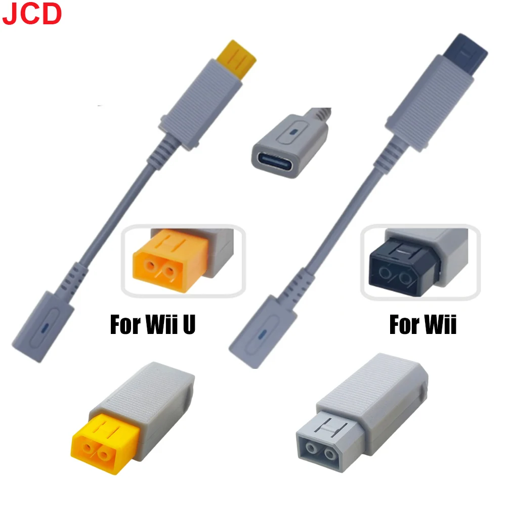 Type-C 45W PD Charge Cable For Wii U Console USB Gaming Power Supply Cord For Wii Wii U180 Degree 2P Male Port Socket Connector