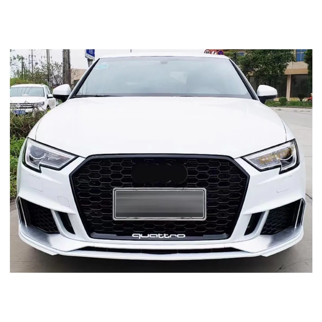 pp material wide car parts auto body system for Audi A3 S3 upgrade to RS3 2014-2022 front bumper with grille body kit