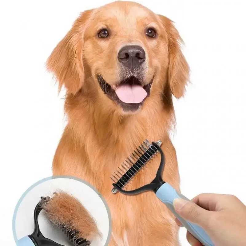 Neuer Professioneller Tierhaarentfernungskamm Hundepflegebürste Fellpflegewerkzeug Welpen-Haarausfall-Trimmer Tierfell-Trimmkämme – Detail 2
