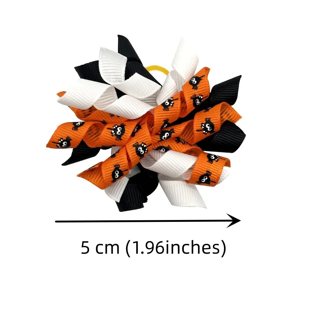 Wholesale  Halloween Accessories Pet Dog Hair Bows with Rubber Bands Dog Grooming Bows Pet Supplies Small Dog Yorkshire Bows