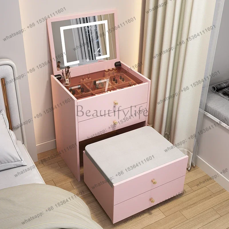 FG Nordic Space Saving Vanity Table CreativeStorage Aesthetic Elegant Dressers Creative Storage Make Up Table Living Room Furnit