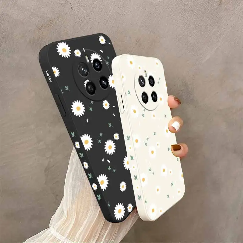 جراب هاتف من السيليكون بحبل سائل من Magic 7 Sunny Sunflower لهاتف Honor Magic7