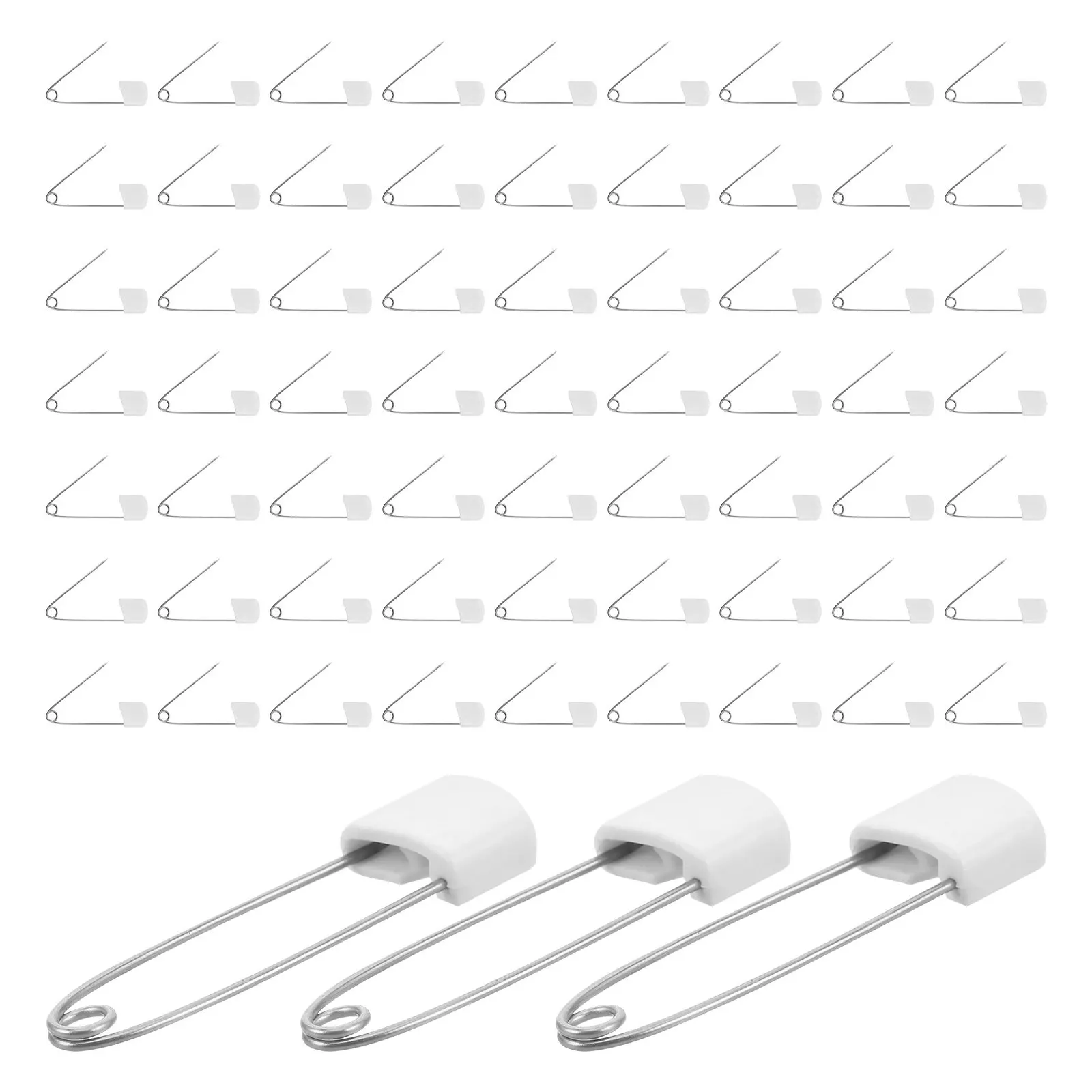 

100Pcs Safety Pins Strong Grip Rounded Edges Multi-Purpose Cloth Diaper Blanket Pins for Crafts Sewing Fashion Decoration