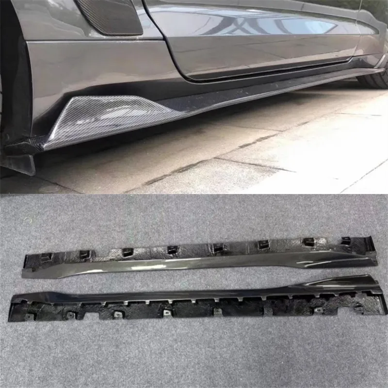 

For Ford Mustang 2018 2019 2020 2021 2022 2023 2024 2025 ReaI Carbon Fiber Side Skirts Extensions Lips Spoiler Body Kit