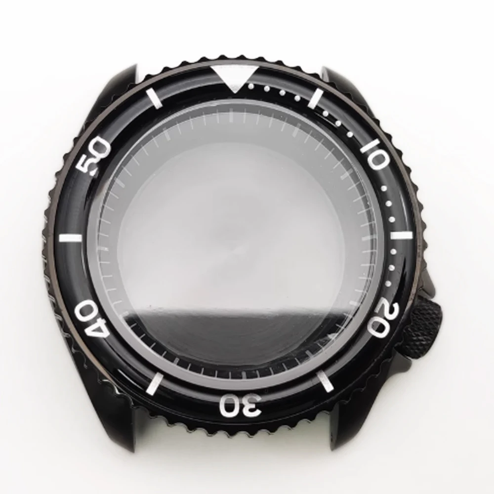 PARNSRPE 42mm Boutique Diving Black electroplated PVD watch case sapphire Suitable for NH35/36 automatic movement waterproof